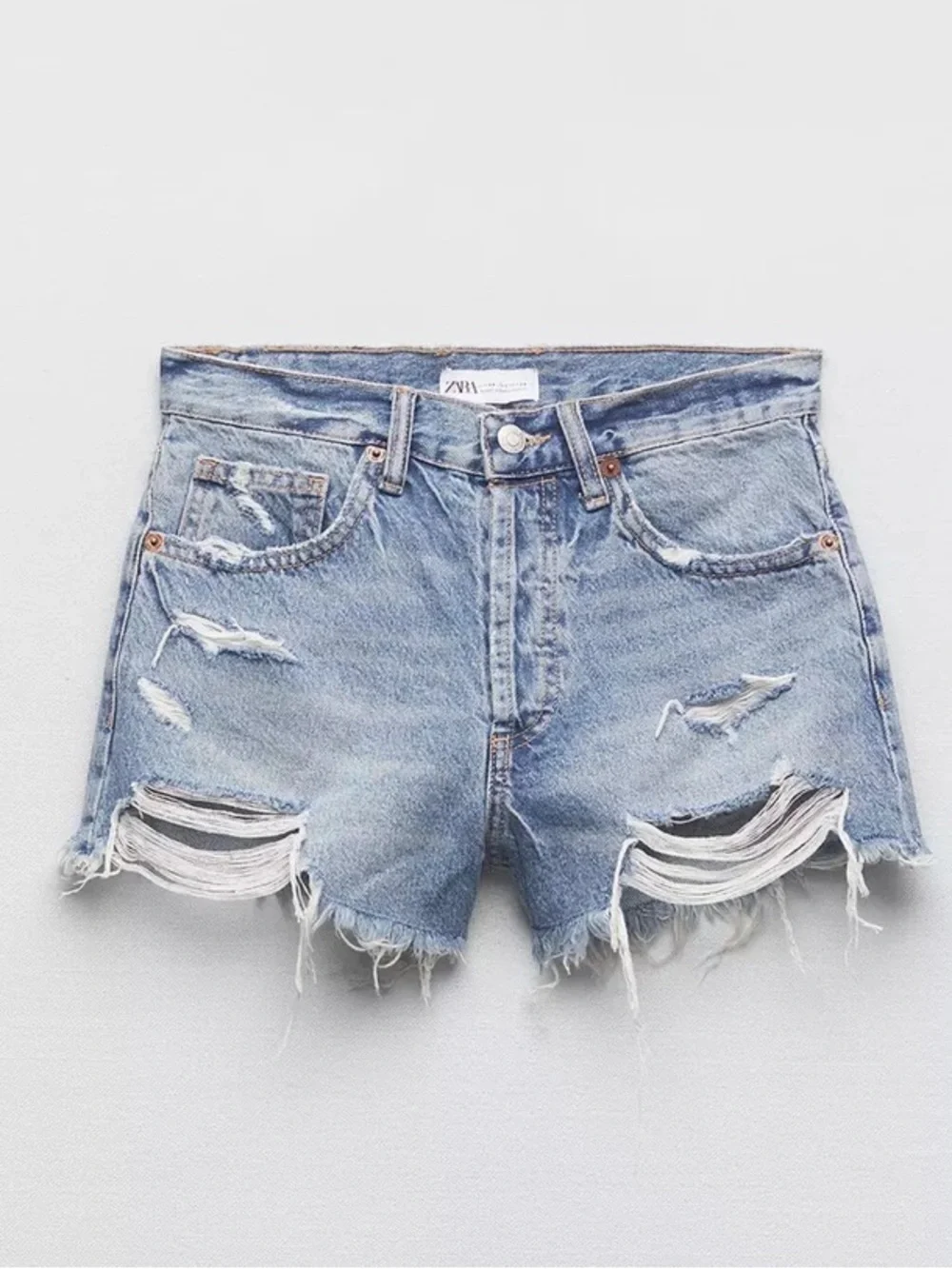 Zara Distressed Denim Shorts